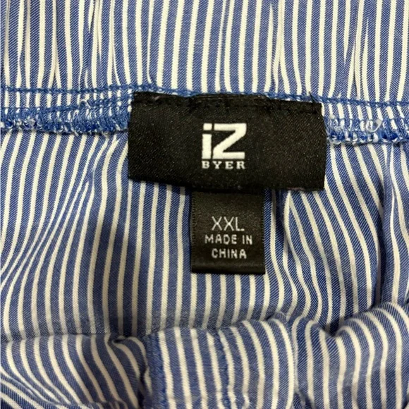 Iz Byer Blue and White Striped Button Down Shirt - Picture 6 of 9
